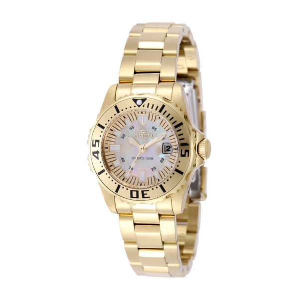 Invicta Pro Diver  Women's Watch - Quartz Movement - Stainless Steel with Gold Dial - 30 mm