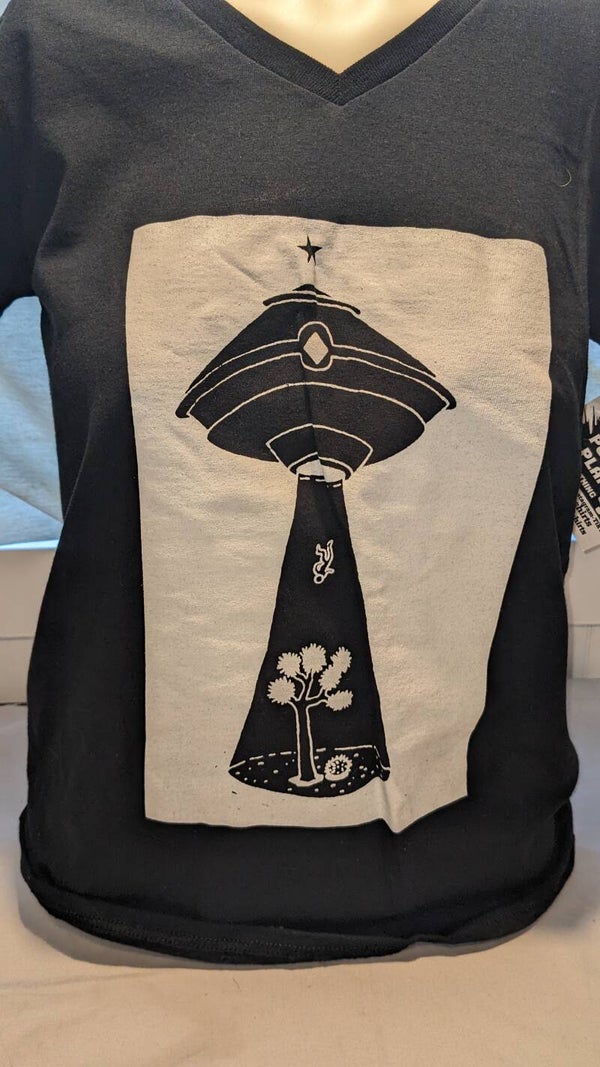 Original Alien Abduction Women's V-Neck White Design