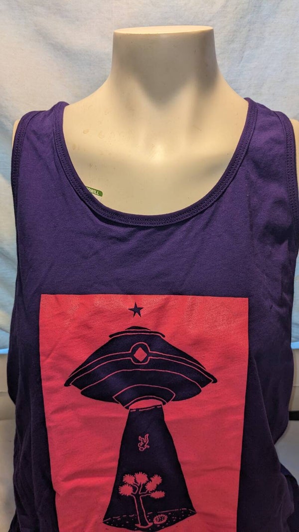 Original Alien Abduction High Back Purple Tank Top Pink Design