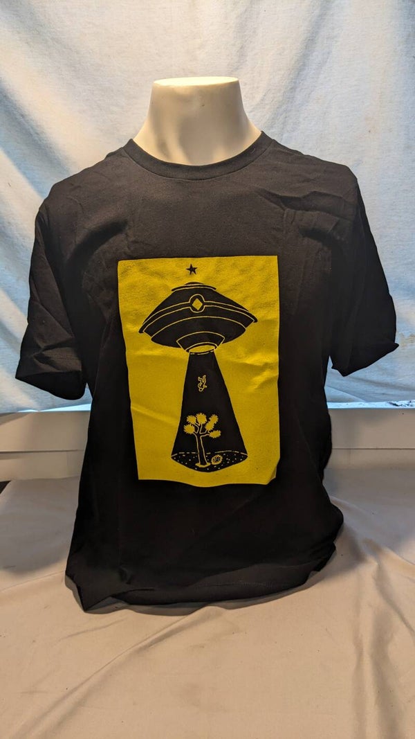 Original Alien Abduction T-shirt Yellow Design