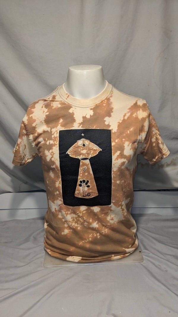 Original "Alien Abduction" T-shirt Black Design Tie Dye Small