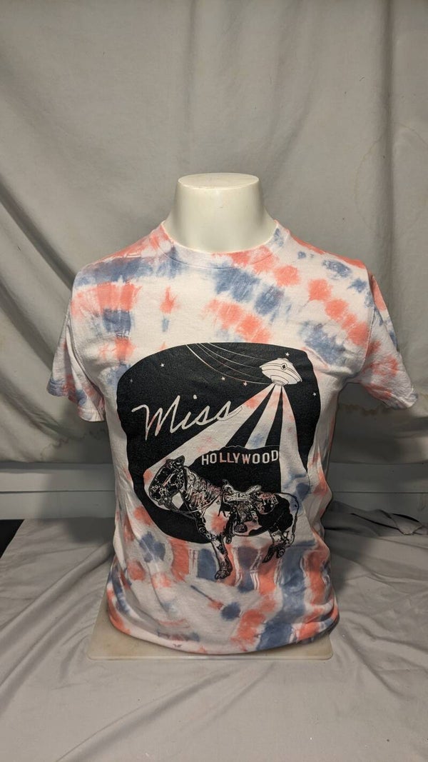 "Miss Hollywood in Hollywood" T-shirt Black Design Tie Dye Small