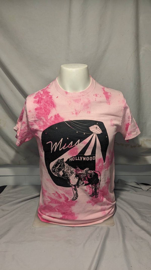 "Miss Hollywood in Hollywood" T-shirt Black Design Tie Dye Small
