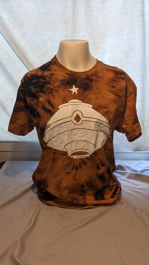 "Mother Ship" T-shirt White Design Tie Dye Large