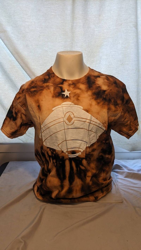 "Mother Ship" T-shirt White Design Tie Dye Large