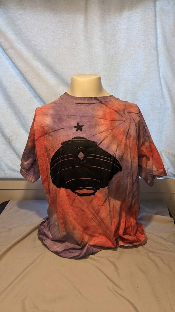 "Mother Ship" T-shirt Black Design Tie Dye XL