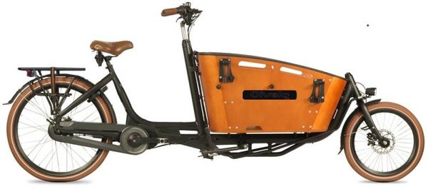 Qivelo Curve 2 Ananda  elektrische tweewieler bakfiets - mat zwart/bruin
