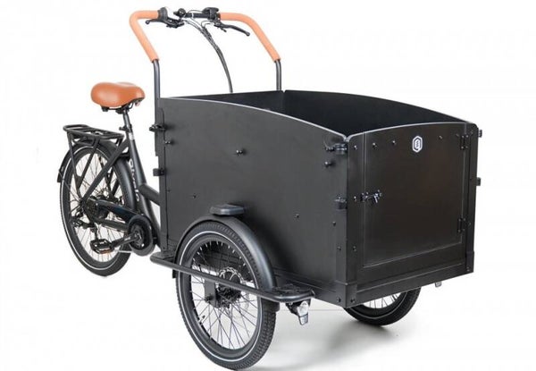 Qivelo Arrow elektrische bakfiets - mat zwart/zwart