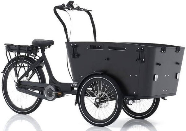 Qivelo Curve 3 New Ananda elektrische driewieler bakfiets - mat zwart/zwart