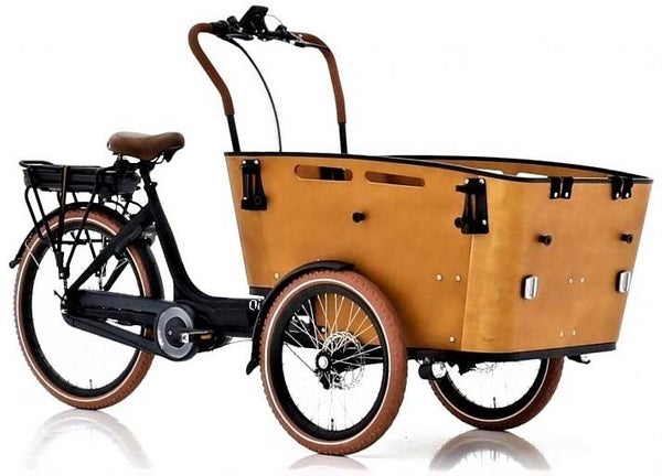 Qivelo Curve 3 New Ananda elektrische driewieler bakfiets - mat zwart/bruin