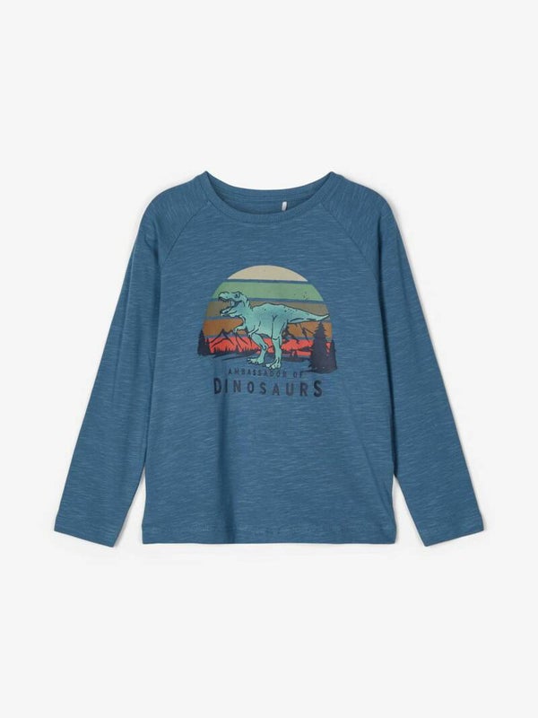 Name It | Longsleeve Dinoprint Blauw