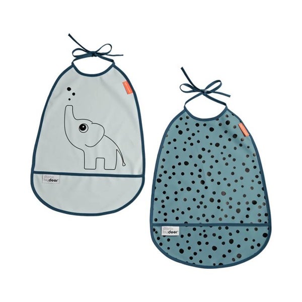 Done By Deer | 2-Pack Bib - Elphee - Blue