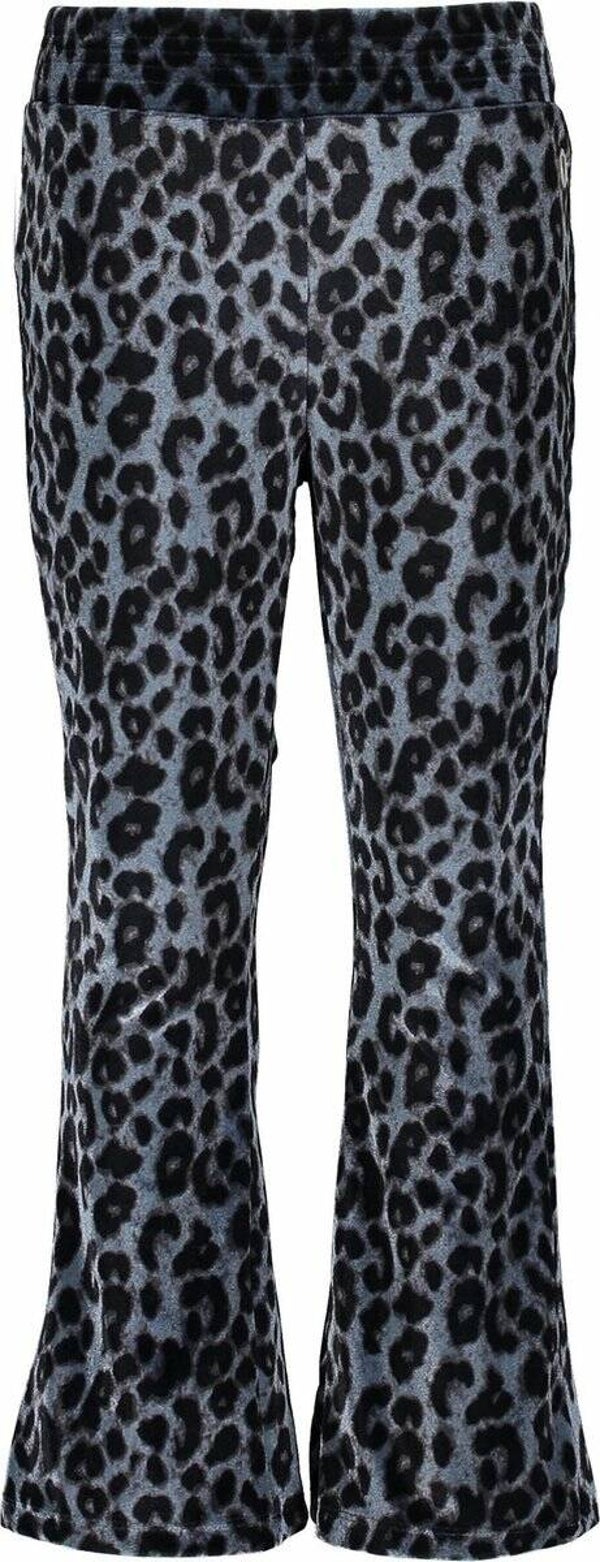 Moodstreet | Flared Pants Velvet Blue Panther