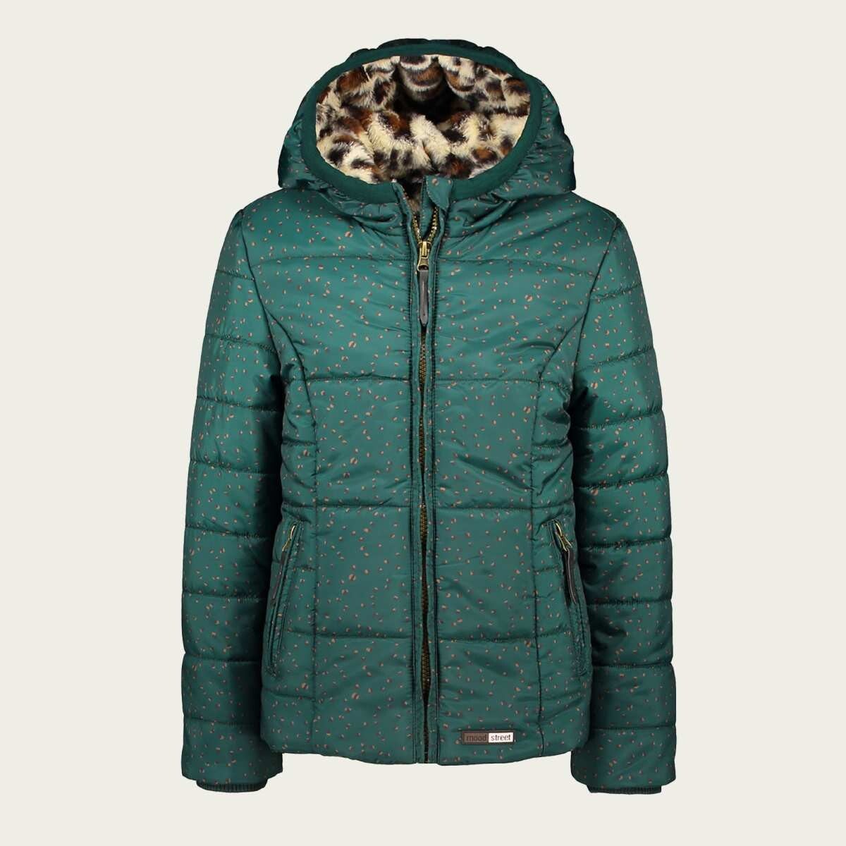 Moodstreet | Winterjas Petrol Print