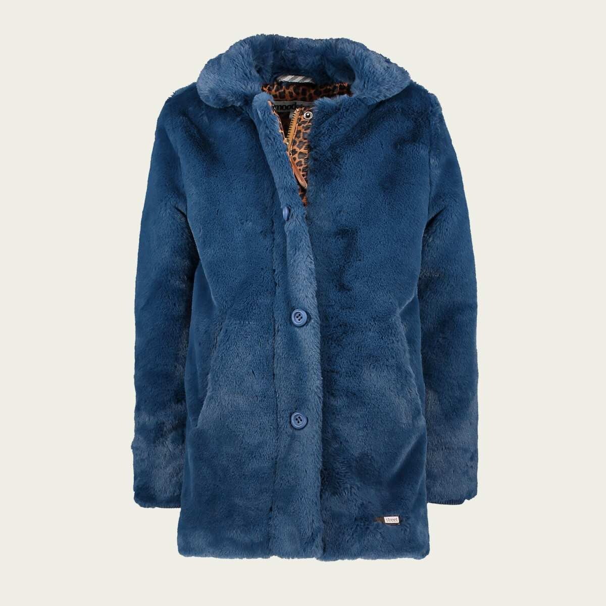 Moodstreet | Winterjas Fake Fur Blauw