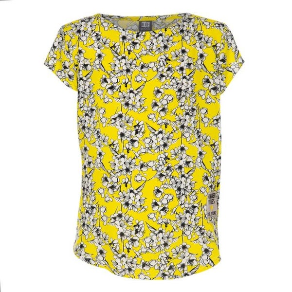 KIEstone | T-Shirt Geel Bloemen