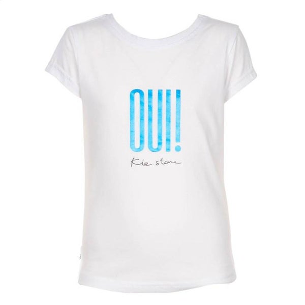 KIEstone | T-Shirt Wit 'OUI' Blauw