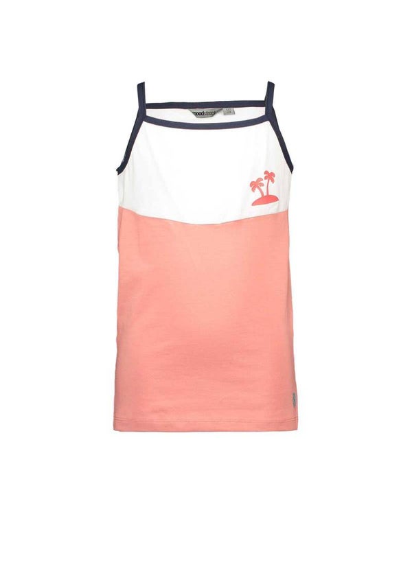 Moodstreet | Singlet Roze Wit