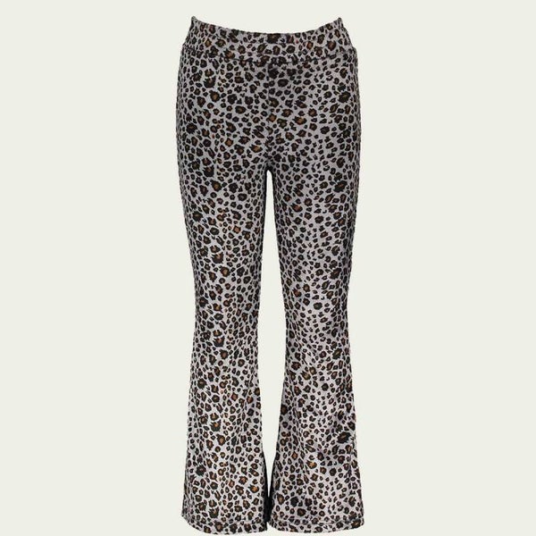 Moodstreet | Flared Pants Velvet Blue Panther