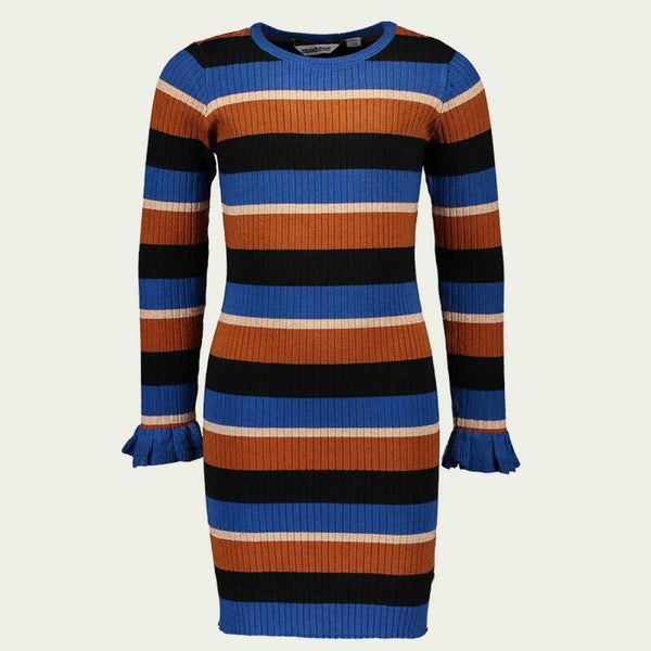 Moodstreet | Dress Knitted Stripes Blue