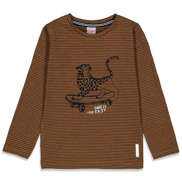 Sturdy | Longsleeve Streep Bruin - On A Roll