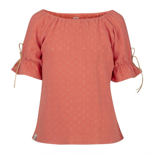 Kiestone | Top Broderie Warm Orange - Maaike