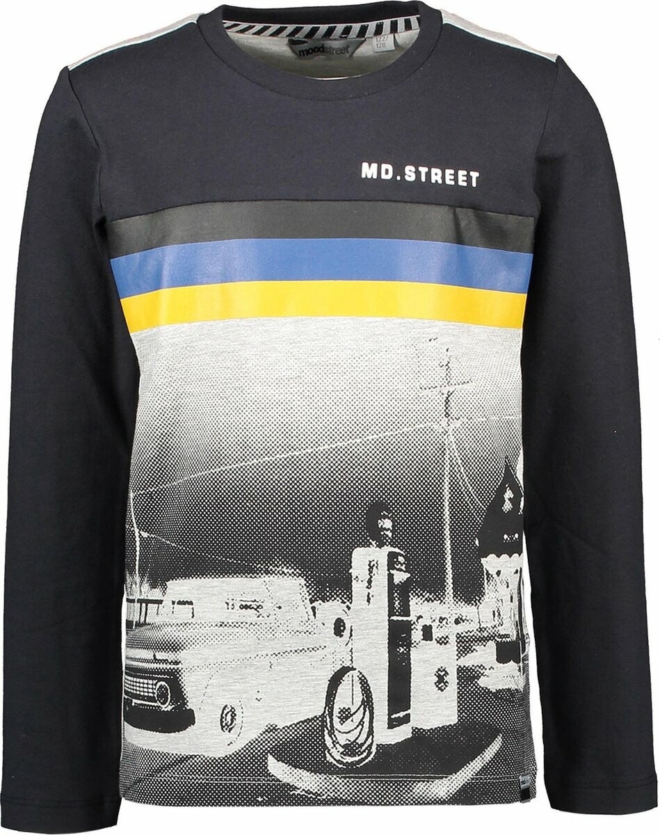 Moodstreet | Longsleeve Navy Fotoprint