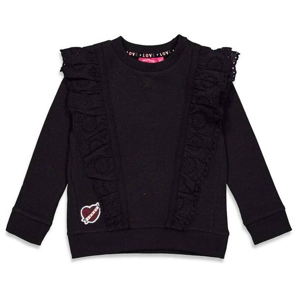 Jubel | Sweater Black Ruches - Blushing Zebra