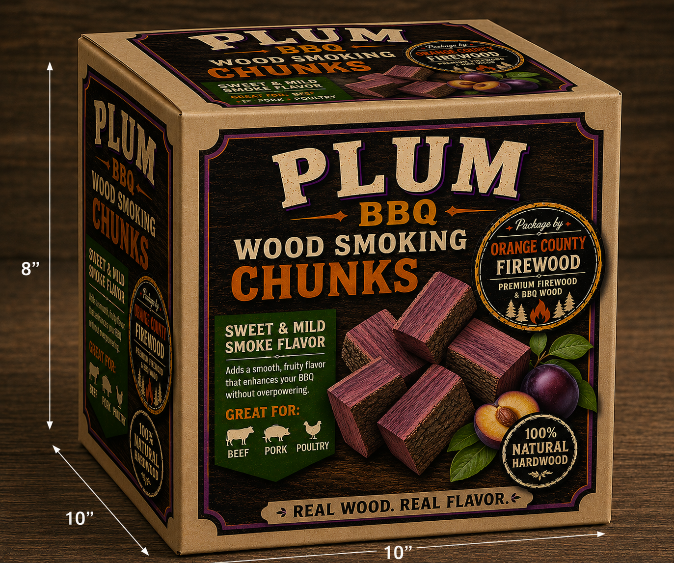 Plum BBQ Smoking Chunks – Premium Fruitwood for Sweet, Fruity Smoke Flavor