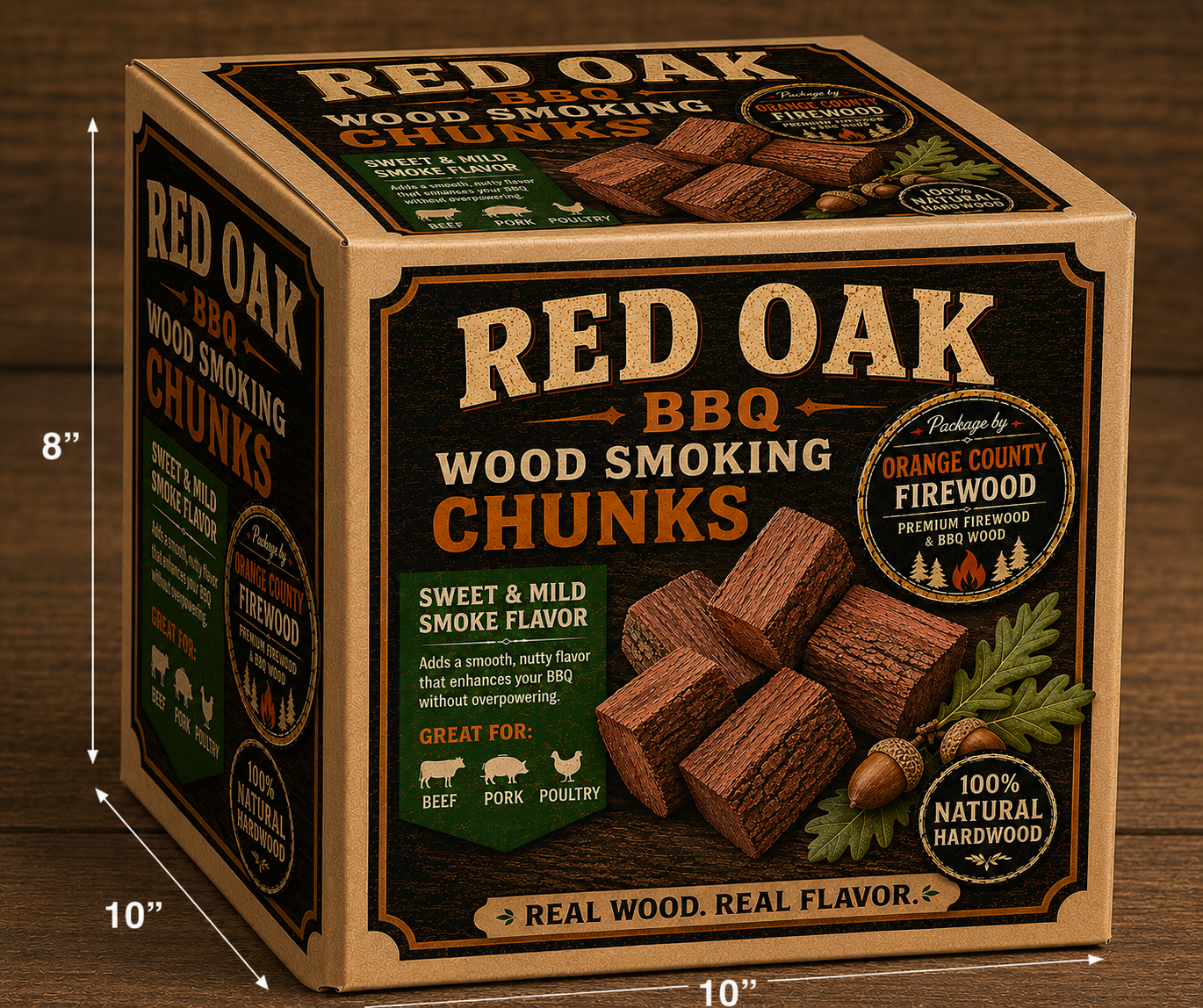 Red Oak BBQ Wood Chunks – Clean Burn, Classic Smoke Taste
