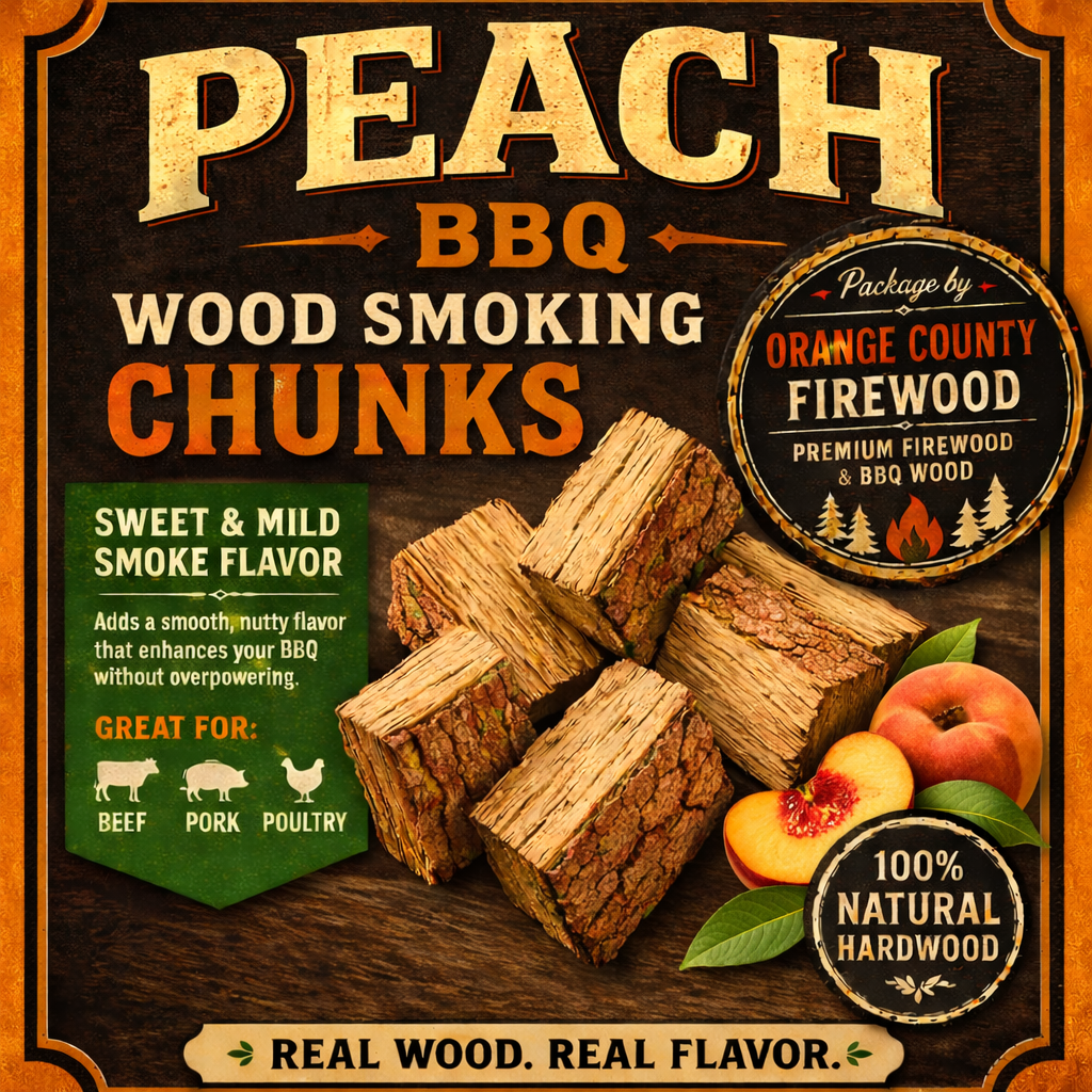 Peach BBQ Smoking Wood Chunks – Premium Fruitwood for Grilling, Smoking & Pizza Ovens