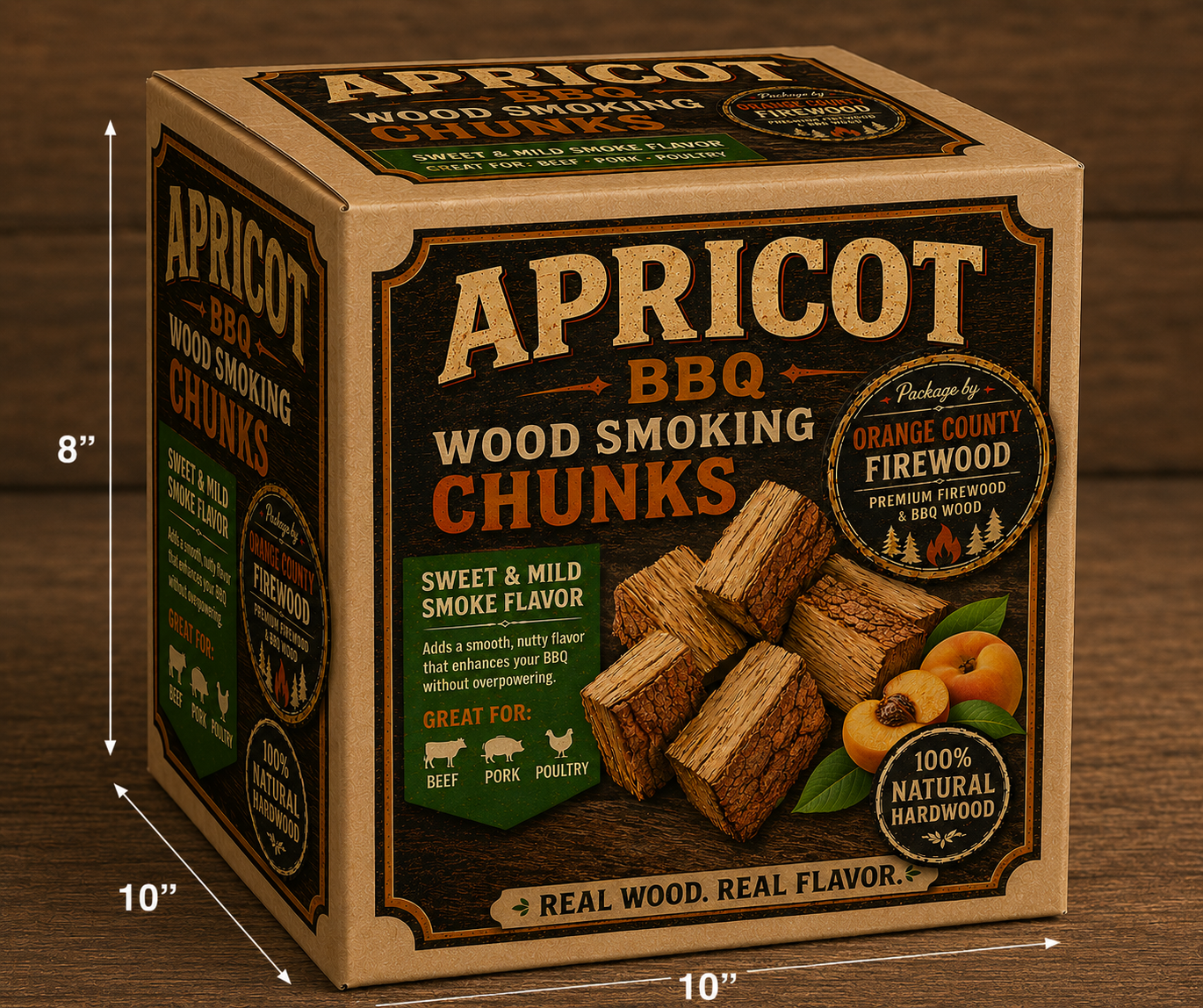 Apricot BBQ Smoking Wood Chunks – Premium Fruitwood for Grilling, Smoking & Pizza Ovens