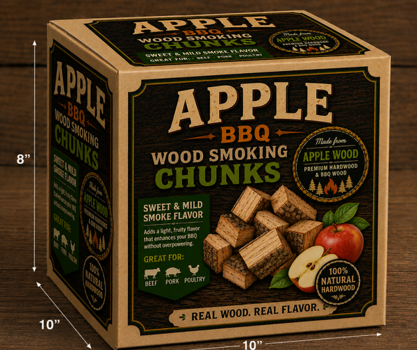 Apple Smoking Wood Chunks – Clean-Burning Hardwood for BBQ & Outdoor Cooking