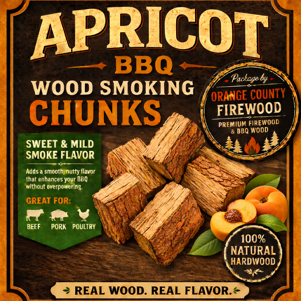 Apricot BBQ Smoking Wood Chunks – Premium Fruitwood for Grilling, Smoking & Pizza Ovens