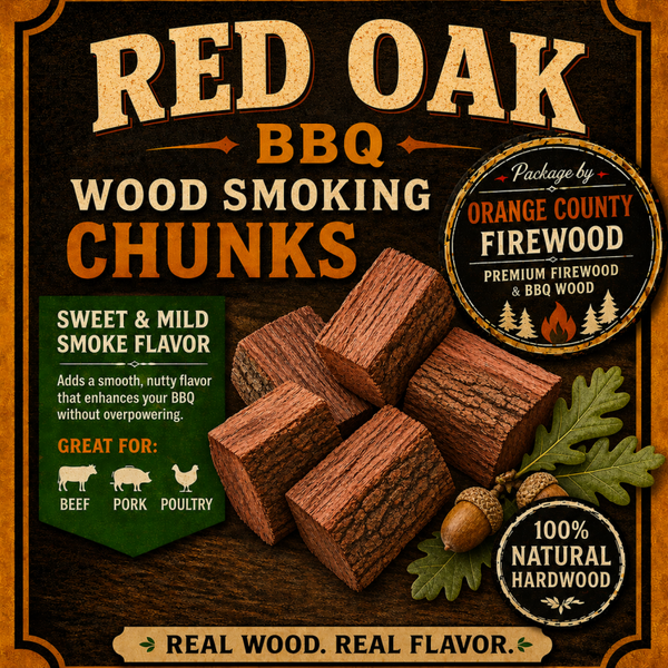 Red Oak BBQ Wood Chunks – Clean Burn, Classic Smoke Taste