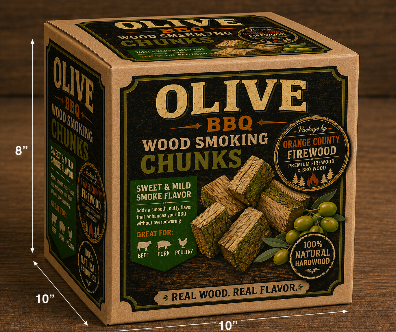 Olive BBQ Smoking Wood Chunks – Premium Hardwood for Grilling, Smoking & Pizza Ovens