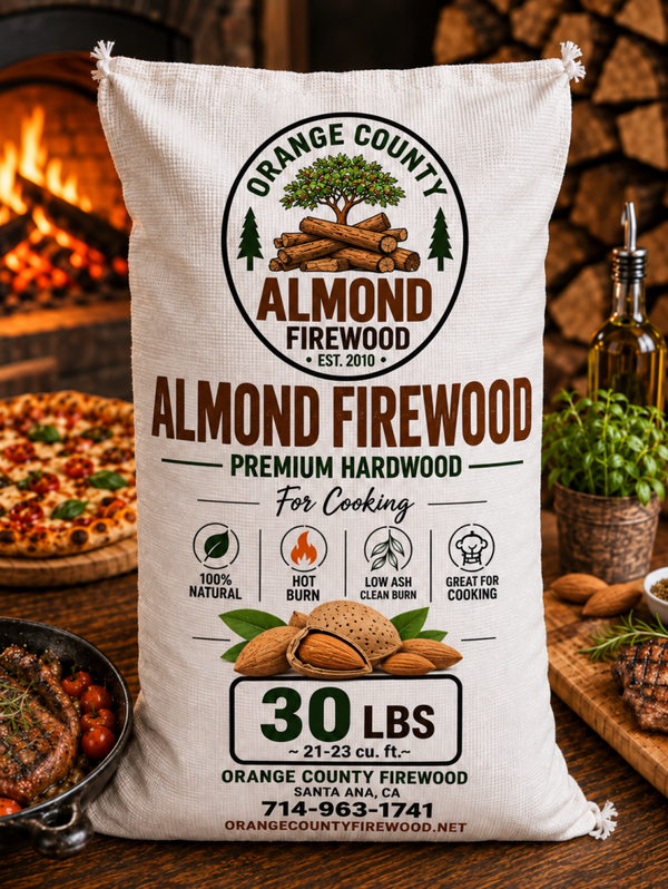 Almond Firewood – Premium Hardwood for Cooking – 30 lb Bag