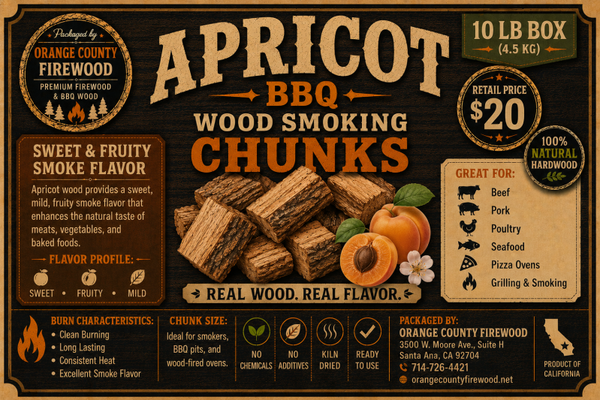 Apricot BBQ Smoking Wood Chunks – Premium Fruitwood for Grilling, Smoking & Pizza Ovens