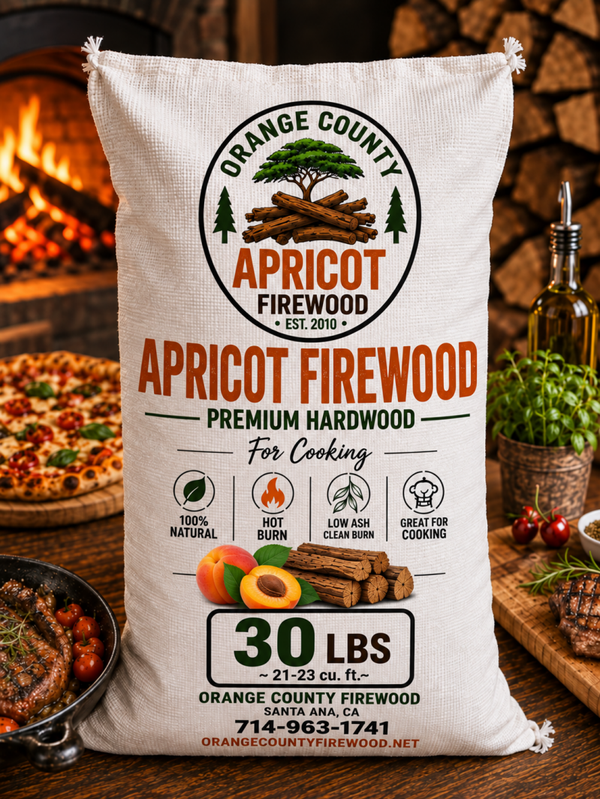 Apricot Firewood – Premium Hardwood for Cooking – 30 lb Bag