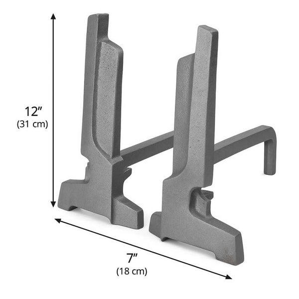 Heavy-Duty Cast Iron Fireplace Andirons – 12" x 7"