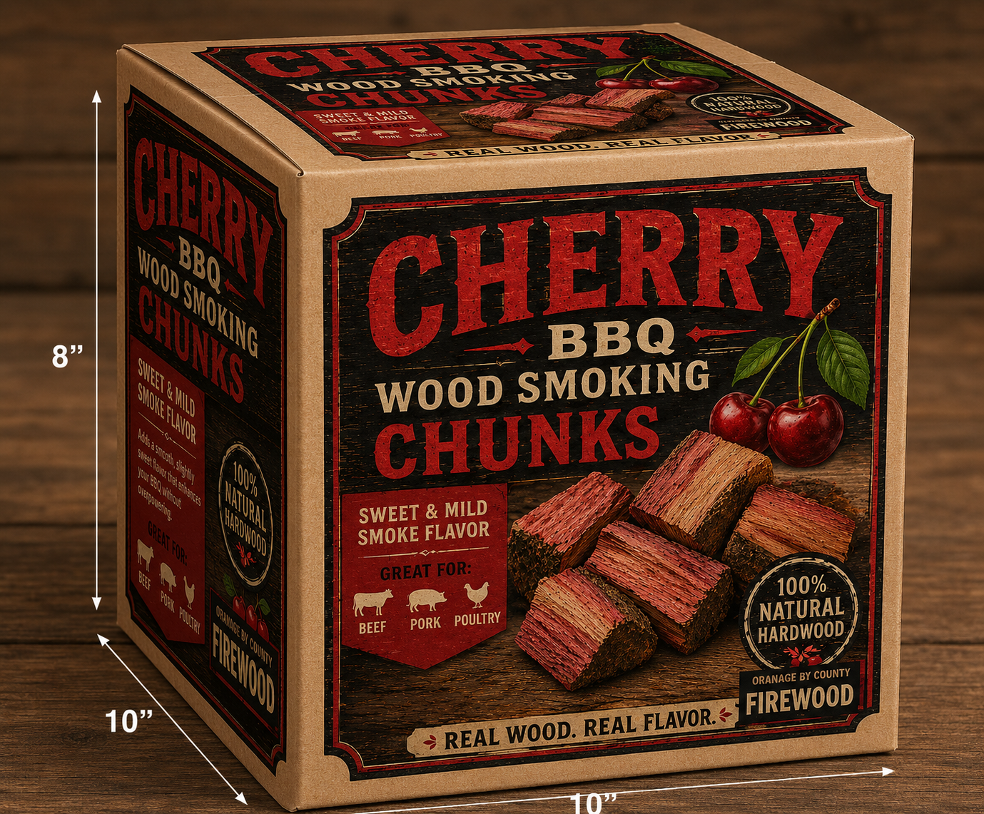 Cherry BBQ Wood Smoking Chunks – Premium Hardwood for Grilling & Smoking