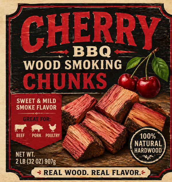 Cherry BBQ Wood Smoking Chunks – Premium Hardwood for Grilling & Smoking