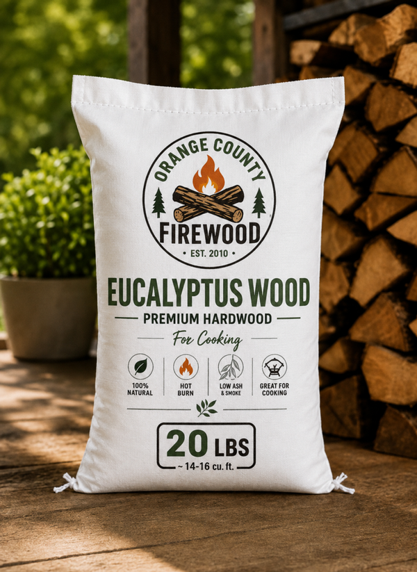 Eucalyptus Firewood – Premium Cooking Hardwood | 20 LB Bag