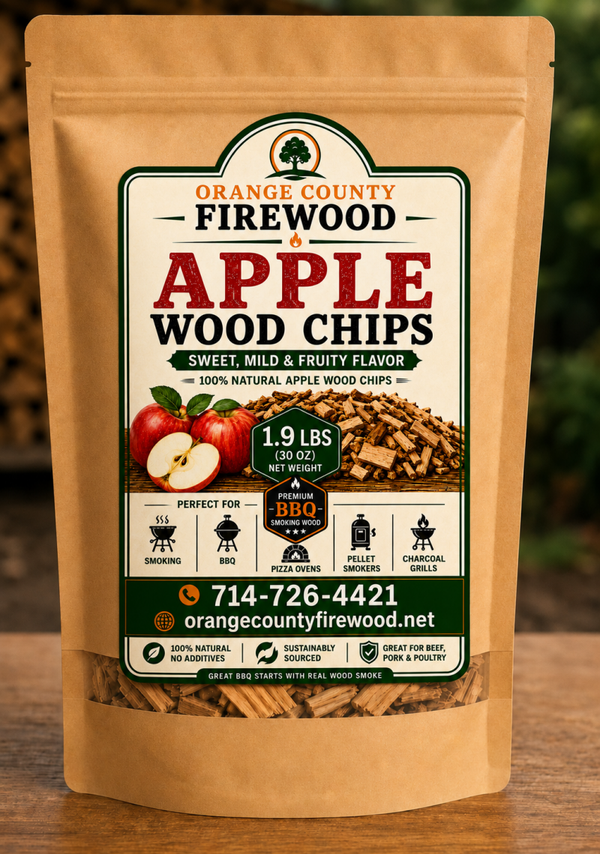 Apple Wood Chips for Smoking & BBQ – 1.9 lb Bag | Sweet, Mild Fruity Smoke Flavor