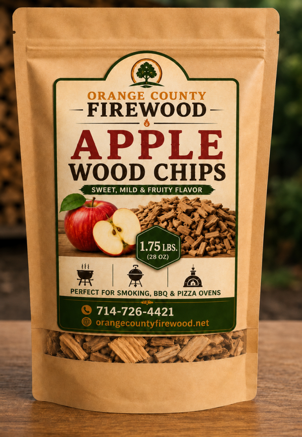 Apple Wood Chips for BBQ & Smoking – Sweet Mild Flavor | 1.75 LB Bag
