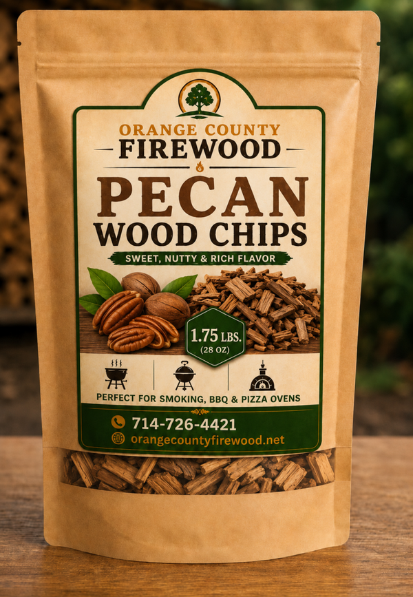 Pecan Wood Chips for Smokers, Grills & Pizza Ovens – 1.75 lb Bag