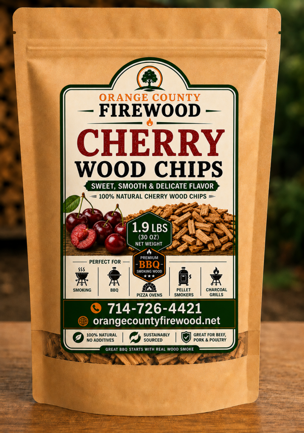 Cherry Wood Chips – 1.9 lb Premium BBQ Smoking Wood Chips for Smokers, Grills & Pizza Ovens