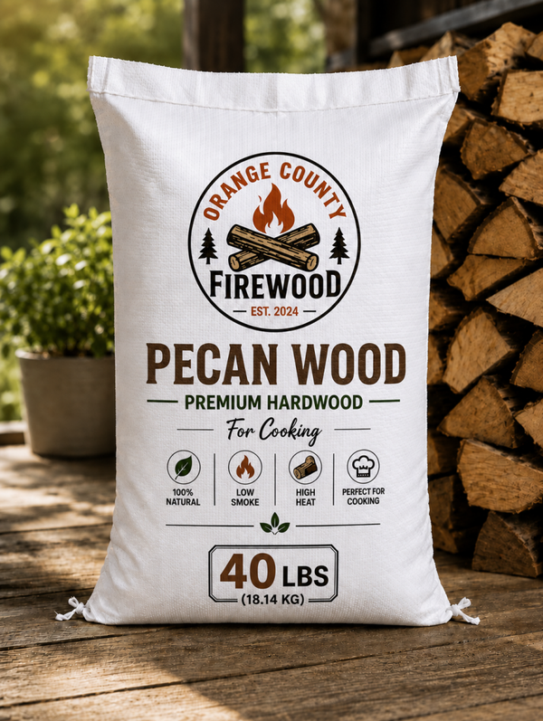 Pecan Firewood – Premium Cooking Hardwood | 40 LB Bag