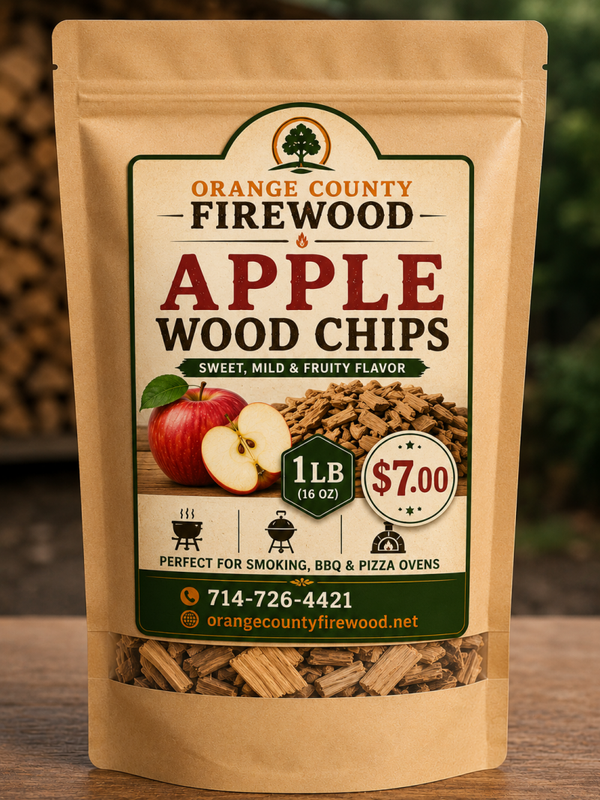 Apple Wood Chips for BBQ & Smoking – Sweet Mild Flavor | 1 LB Bag