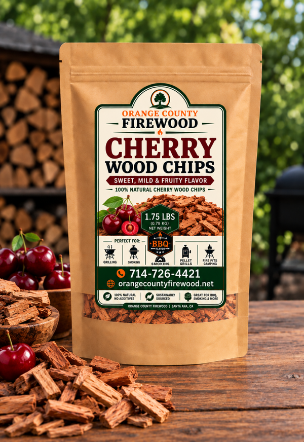 Cherry Wood Chips – 1.75 lb Bag | Sweet, Mild & Fruity BBQ Smoking Wood